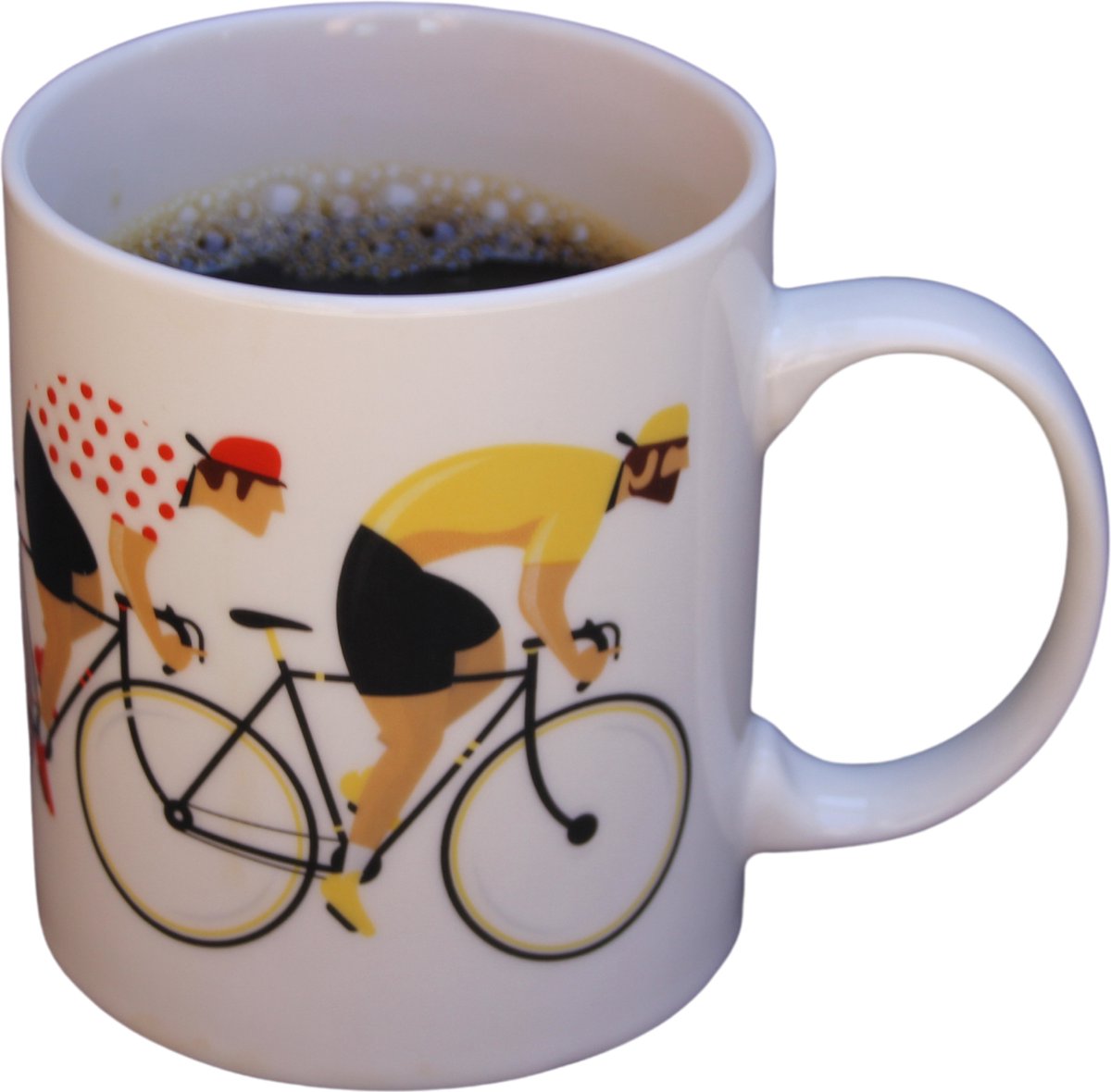Cycle Gifts Koffiemok Racefiets - Mok - Beker - Kopje - Koffiebeker - Koffiekopje - Fietser - Cadeau - Geel