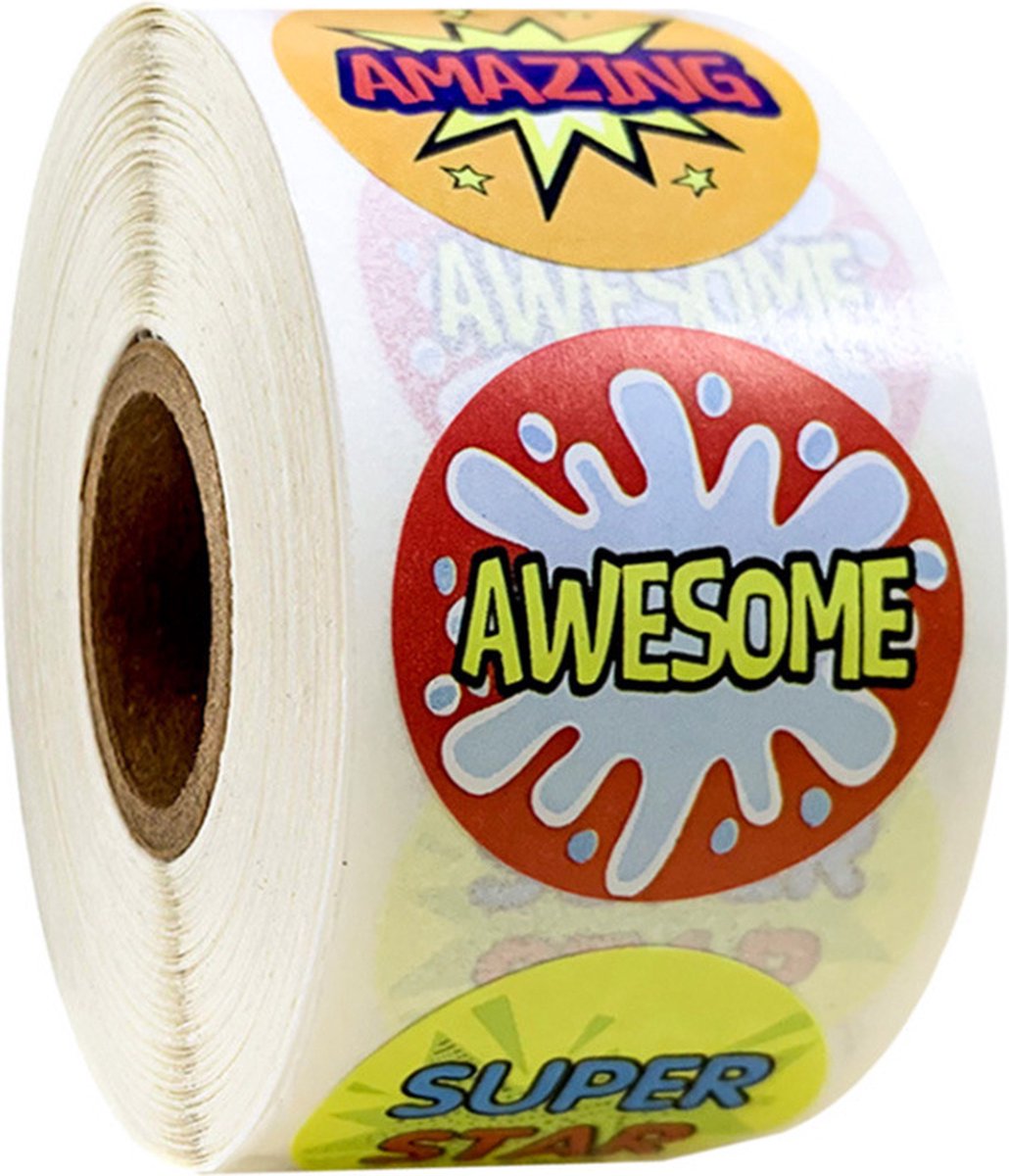 stickerrol - 500 stickers - beloningsstickers - stickers voor kinderen - motivatiestickers - onderwijs — afbeelding 3
