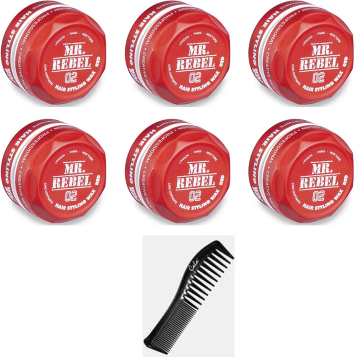 MR REBEL 03 HAIR STYLING WAX RED 6 STUKS