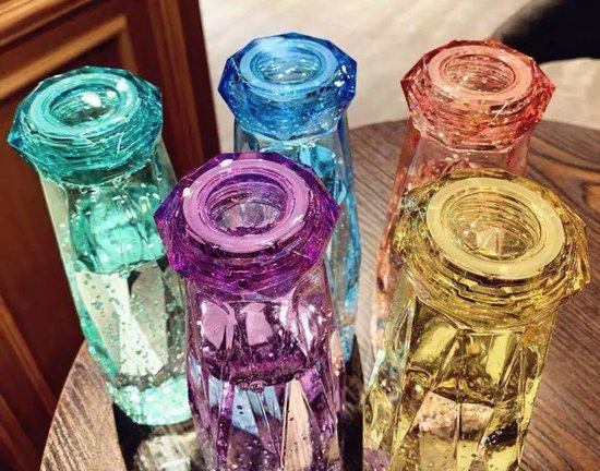 Bouteille d'eau Diamond , 420ML, Bouteille en Verres , Vert, idéale pour la maison, le travail ou le sport