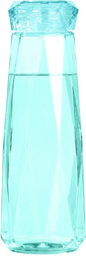 Bouteille d'eau Diamond , 420ML, Bouteille en Verres , Vert, idéale pour la maison, le travail ou le sport
