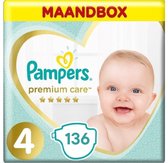 Pampers Premium Care Maat 4 - 136 Luiers Maandbox
