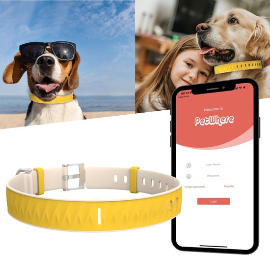 GPS Halsband Tracker voor Huisdieren - Geïntegreerde Gps in Halsband - Volgsysteem - GRATIS App en Web toegang - IOS/Android - GEEN Abonnement - Universele Oplader Inbegrepen - Bereik in heel Europa - Hond - 3 Dagen Batterijduur - Waterdicht cadeau geven