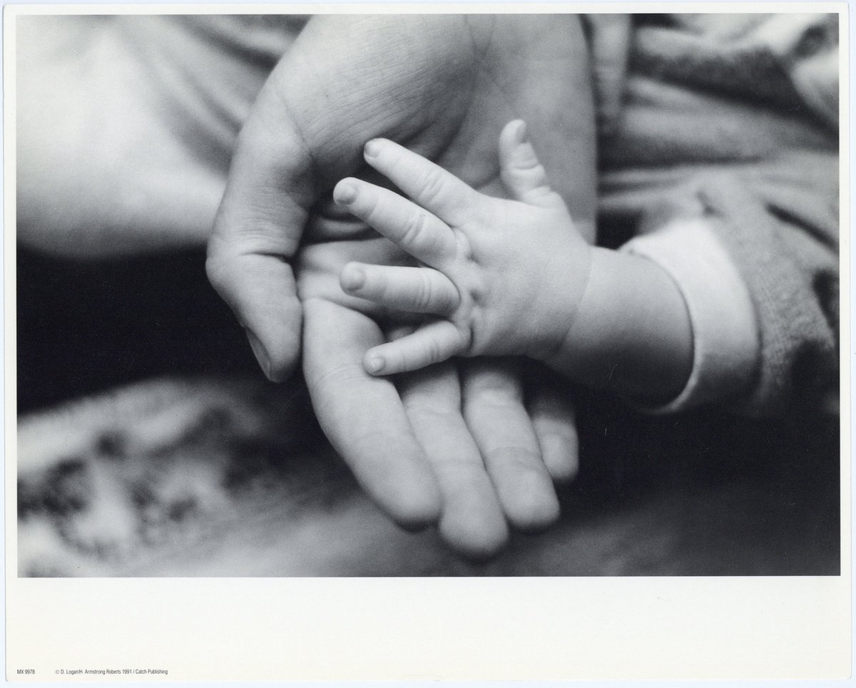 Mini zwart-wit poster - Hands - H. Armstrong Roberts - 24x30 cm