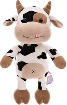 Knuffel - Knuffelbeer - Pluche - Koe - Wit/Zwart - Speelgoed - 28 cm