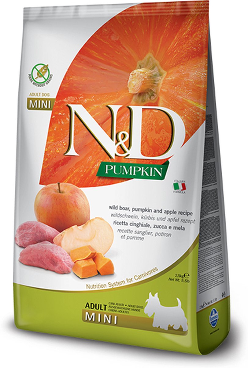 FARMINA N&D GF PUMPKIN DOG BOAR&APPLE ADULT MINI 2,5kg