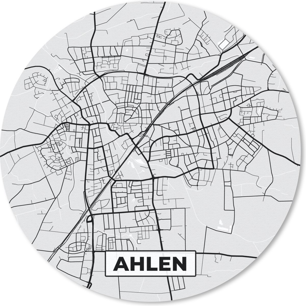 Muismat rond 50x50 cm - Mousepad Duitsland - Stadskaart - Plattegrond - Elmshorn - Kaart - Ronde muismatten - Stadskaart