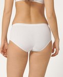 Witte dames midi-slip met kanten boord