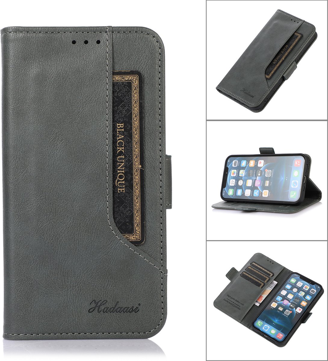 Bookcase Apple iPhone 8 – PU Lederen Telefoonhoesje – Pasjeshouder - Grijs