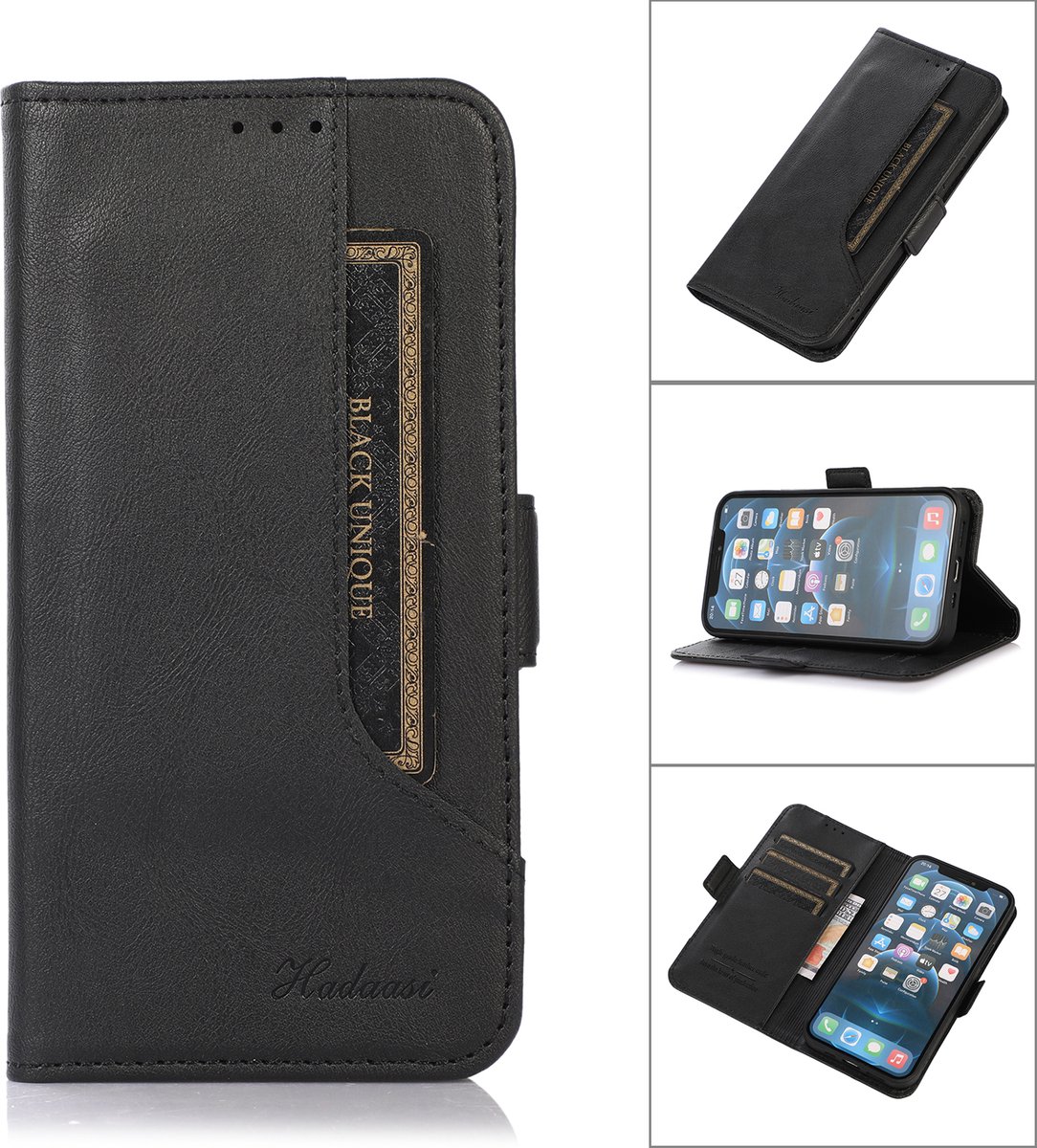 Bookcase Apple iPhone 8 – PU Lederen Telefoonhoesje – Pasjeshouder - Zwart