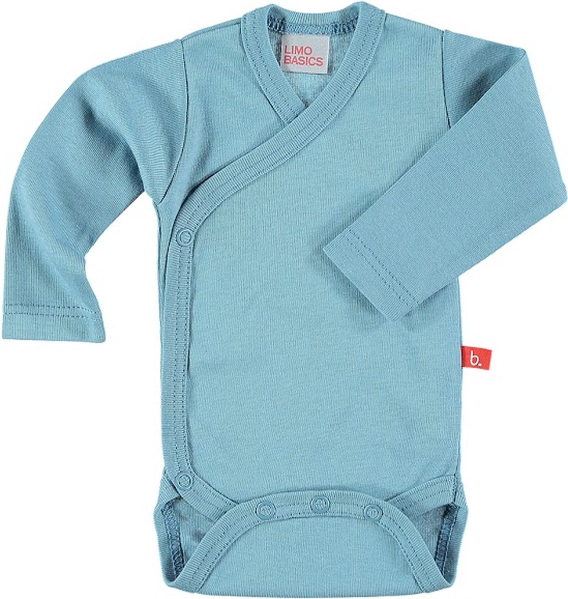 Romper overslag lange mouw bio katoen denim blauw 50