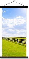 Porte-affiche avec affiche - Affiche scolaire - Nuages ​​- Arbres - Route - 40x80 cm - Lattes noires