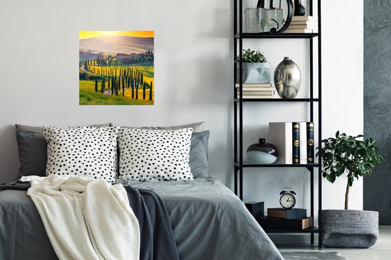 Affiche Herbe - Soleil - Colline - Paysage - 50x50 cm