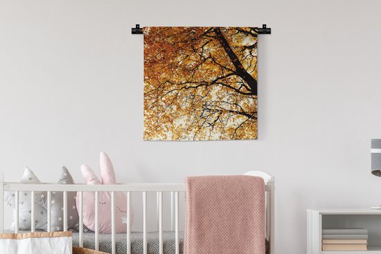 Tapisserie murale - Toile murale - Arbre - Feuilles d'automne - Saisons - Campagne - 60x60 cm - Tapisserie