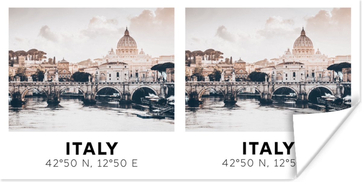 Poster Italië - Brug - Rivier - 150x75 cm