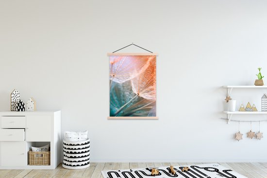 Porte-affiche avec affiche - Affiche scolaire - Bloem - Pissenlit - Plante - 120x160 cm - Lattes vierges