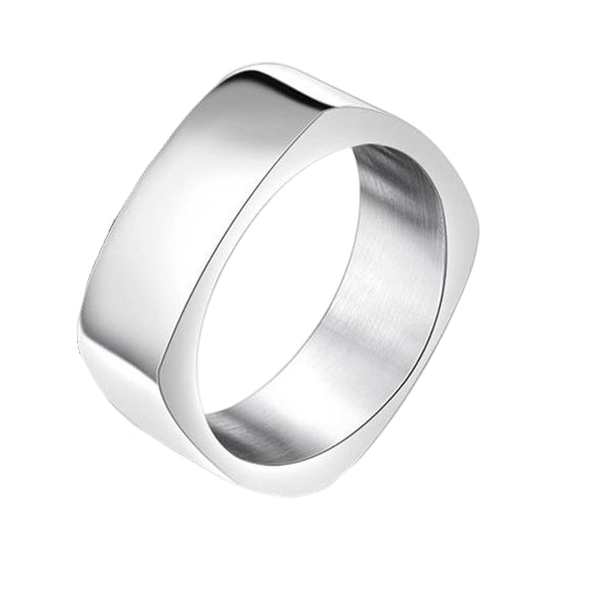 Ring heren staal rvs vierkant design - Vierkante ringen van Mauro Vinci met geschenkverpakking - Sieraden voor mannen - maat 9