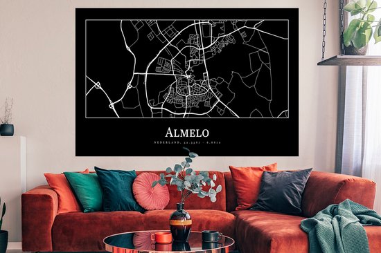 Affiche Carte - Almelo - Plan de la ville - Carte - 180x120 cm XXL