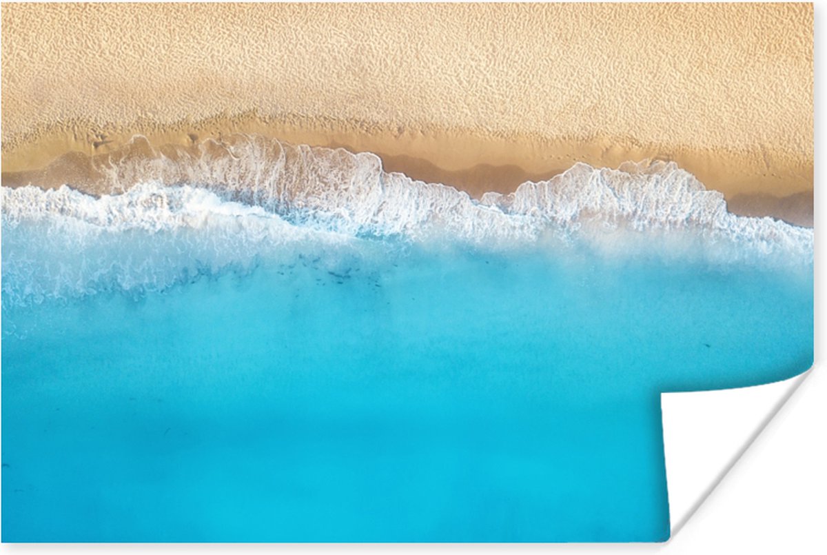 Poster Strand - Water - Blauw - 90x60 cm