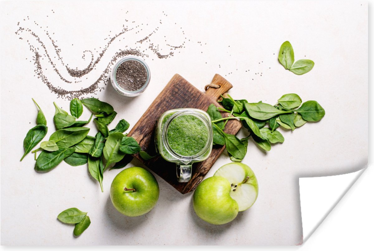Poster Kruiden - Appel - Smoothie - 30x20 cm