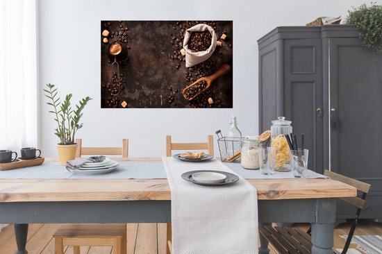 Affiche Grains de Grains de café - Café - Sachet - 120x80 cm