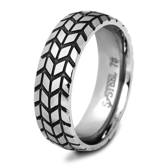 Ring heren zilver staal - Rvs ringen voor man van Mauro Vinci - met geschenkverpakking