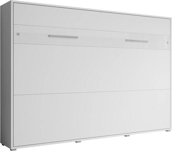 Tweepersoons opklapbed Hailey - Wit - 140x200 cm - Horizontaal