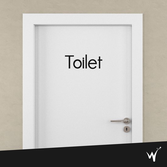 Toilet Deursticker - Woningdecoratie - Toilet Sticker - Kantoor Decoratie - Modern - 5 x 13 cm - Zwart