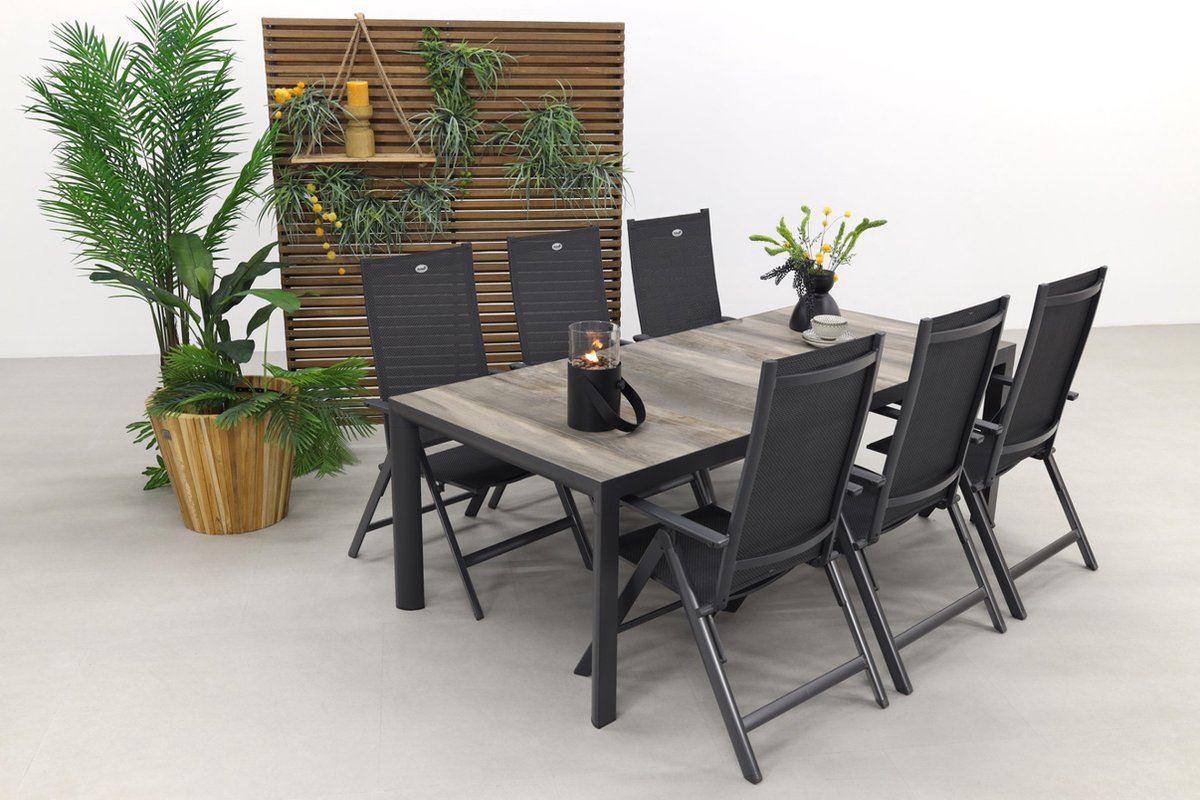 Hartman Napoli/Kings adjustable garden dining set anthracite - 220x100 cm