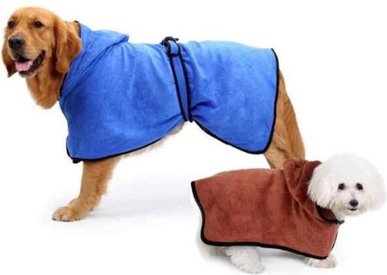 Badjas hond - Badjas - Nat -Hond - Zwemmen - Wassen - Douche - Badderen - Regen - Maat S