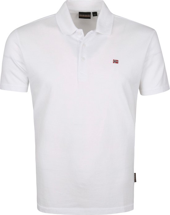 Napapijri Ealis Polo Wit Modern fit Heren Poloshirt Maat XXL