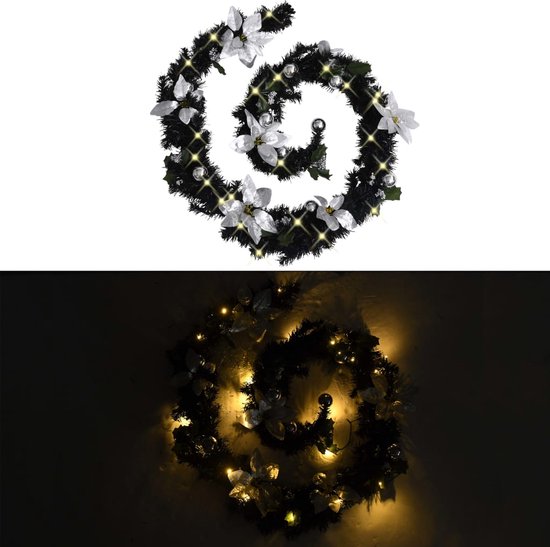vidaXL Kerstslinger met LED-lampjes 10 m zilverkleurig | Leen Bakker