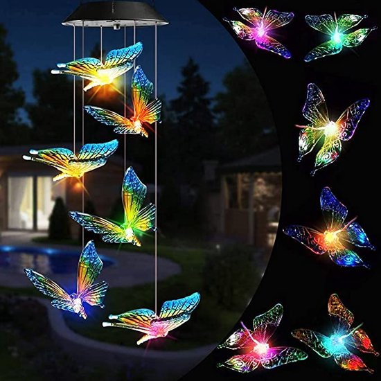 Carillons éoliens solaires carillons oiseaux - Lampe décorative jardin -  Décorations