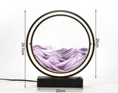 Polaza® 3D Zandloper - Zandlandschap - Moderne Bewegende Zandkunst - Kunst & Decoratie - Tafellamp - 26x29 Centimeter - Paars