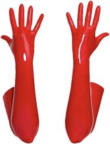WiseGoods Premium Handschoenen Erotisch - Latex Design - Erotiek - Cadeau - Handschoen - Kleding - Lingerie Accessoires - Rood XL