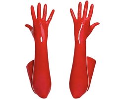 WiseGoods Premium Handschoenen Erotisch - Latex Design - Erotiek - Cadeau - Handschoen - Kleding - Lingerie Accessoires - Rood XL