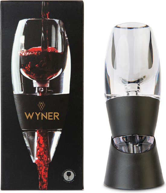 WYNER Chianti - Luxe Wijn Decanteerder incl. Zeef & Standaard - Magic Wine Decanter - Decanteer Karaf - Wijn Karaf - Wine Decanter - Wijnbeluchter - Karaf voor Wijn - Wijn Accessoires cadeau geven
