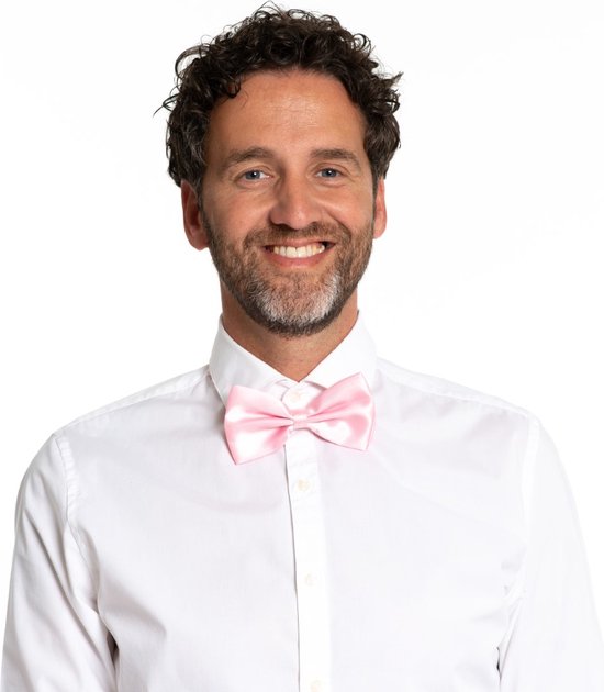 Partychimp Vlinderstrik Roze Carnavalskleding Heren Strik Carnaval Accessoires - Roze - Polyester