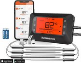 Hermanos Digital BBQ Thermometer Wireless - Thermomètre à viande - Thermomètre à cœur - Thermomètre de four - Thermomètre de cuisine - Bluetooth avec application - 6 sondes - Aimant - Incl. Batteries