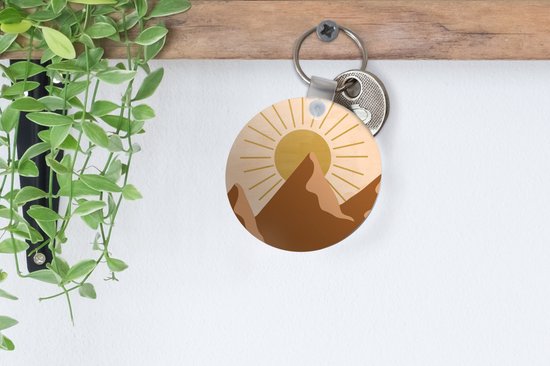 Porte-clés - Soleil - Berg - Abstrait - Boho - Plastique - Rond - Cadeaux Giveaway