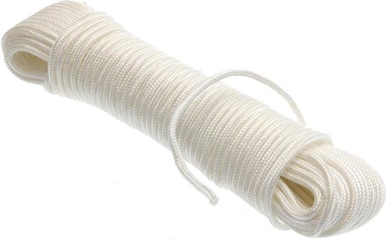 Gevlochten katoen 3 mm - Touw en staalkabel Wiersma B.V