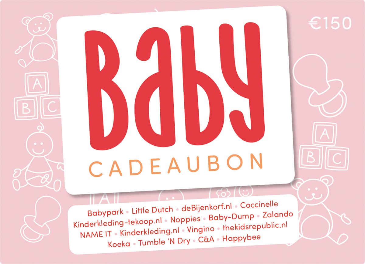 Babycadeaubon roze - Cadeaukaart 150 euro