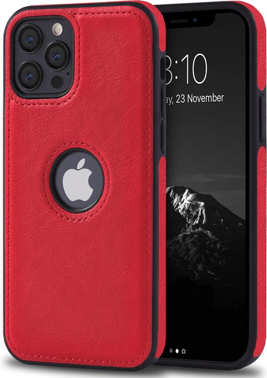 Luxe lederen hoesje Iphone 13 Rood