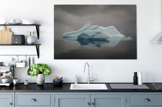 Tableau sur toile Iceberg flottant sur l'océan Antarctique - 140x90 cm - Décoration murale Art