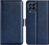 Samsung Galaxy M53 Hoesje - MobyDefend Luxe Wallet Book Case (Sluiting Zijkant) - Blauw - GSM Hoesje - Telefoonhoesje Geschikt Voor Samsung Galaxy M53