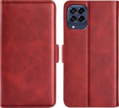 Samsung Galaxy M53 Hoesje - MobyDefend Luxe Wallet Book Case (Sluiting Zijkant) - Rood - GSM Hoesje - Telefoonhoesje Geschikt Voor Samsung Galaxy M53