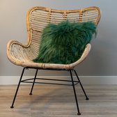 WOOOL® Schapenvacht Kussen - IJslands Groen (40x40cm) 100% Echt - Eenzijdig - Zacht & Comfortabel