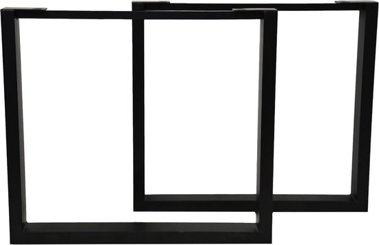 Tafelpoten - U-model - 80x10x72 cm - Zwart - Metaal - Set van 2