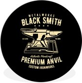 WallCircle - Wall Circle - Wall Circle Indoor - Mancave - Enclume - Forge - Vintage - 90x90 cm - Décoration murale - Peintures Ronds