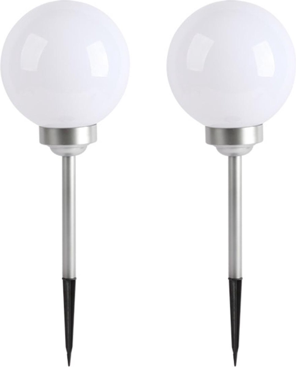 LUMI GARDEN Lot de 2 ampoules LED solaire Moony - Lumière blanche - Ø 20 cm  | bol.com